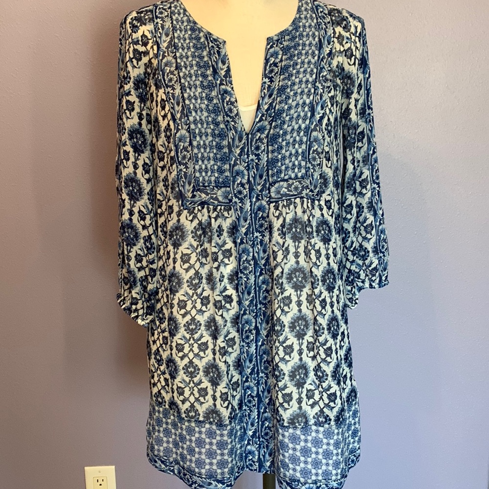 Joie Dress with attached long Cotton Slip, size XS